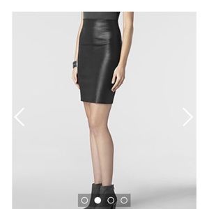 Black coated denim all saints skirt